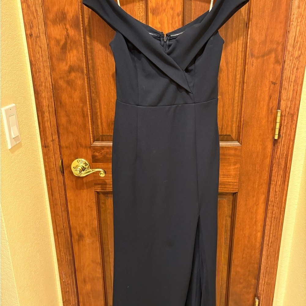 Lulu's Navy Off-Shoulder Dress - Picture 2 of 5